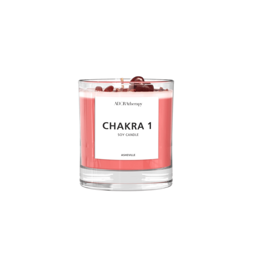 Chakra 1 Red Jasper Gemstone Candle