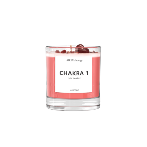Chakra 1 Red Jasper Gemstone Candle