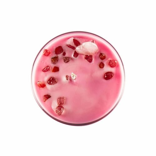 Chakra 7 Strawberry Quartz Gemstone Candle