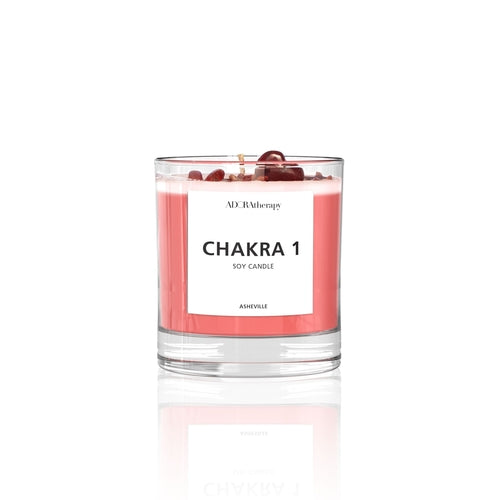 Chakra 1 Red Jasper Gemstone Candle