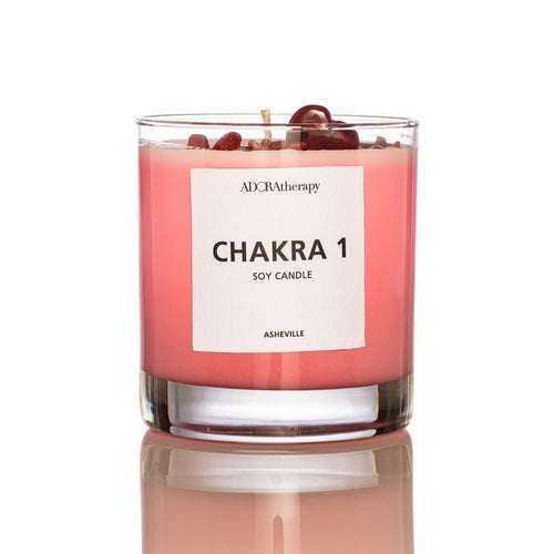 Chakra 1 Red Jasper Gemstone Candle